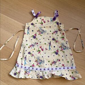 Jona Michelle Floral Dress Yellow Bicycles, Poodles Cotton MEASURED